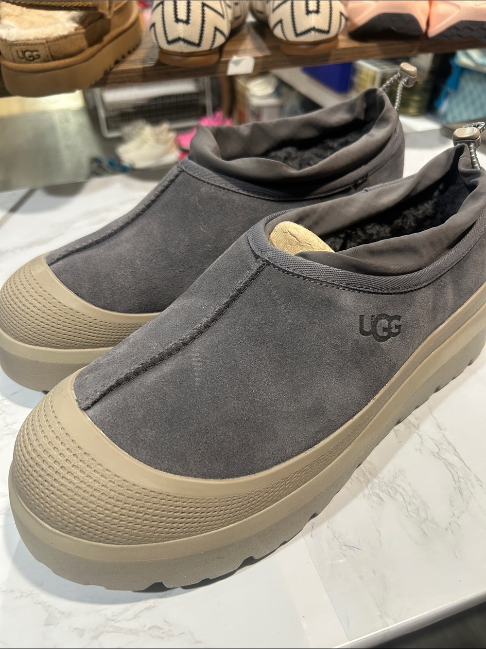 UGG Gray Suede Slip-On Platform Shoes Sneakers Clogs